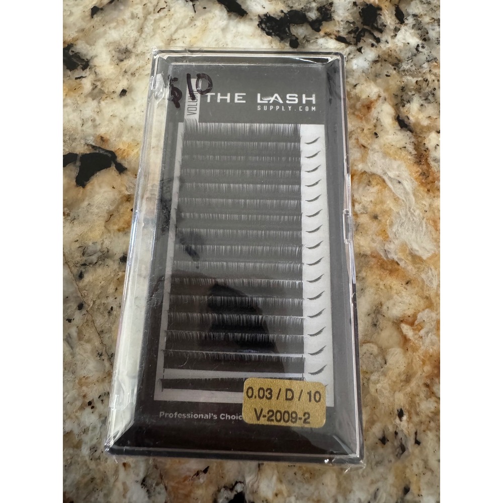 The Lash Supply Volume Eyelash Extensions D Curl 0.03 10mm V-2009-2 Black Tray